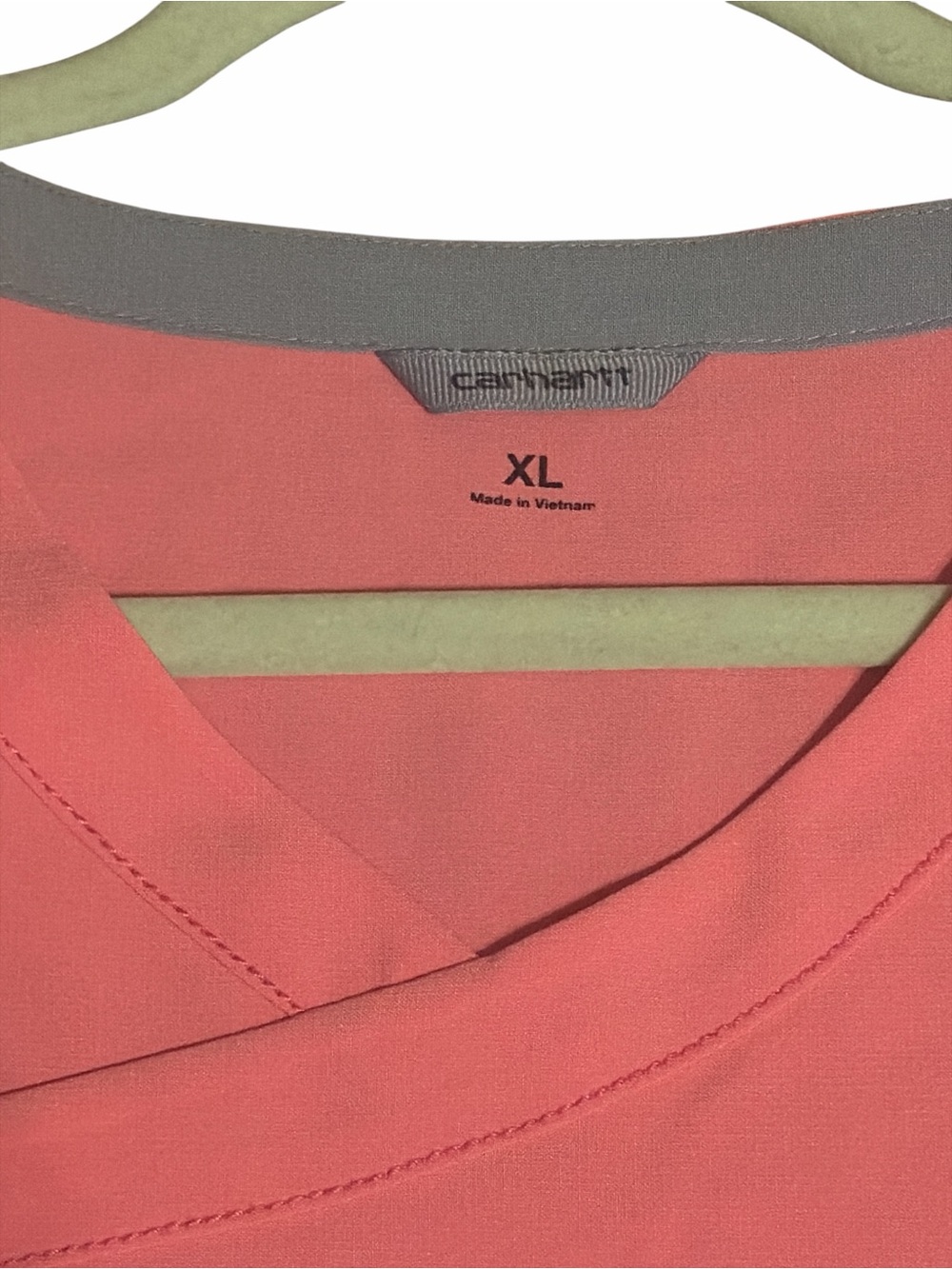 Carhartt Coral Pink Short Sleeve V-Neck Scrub Top - Picture 3 of 7